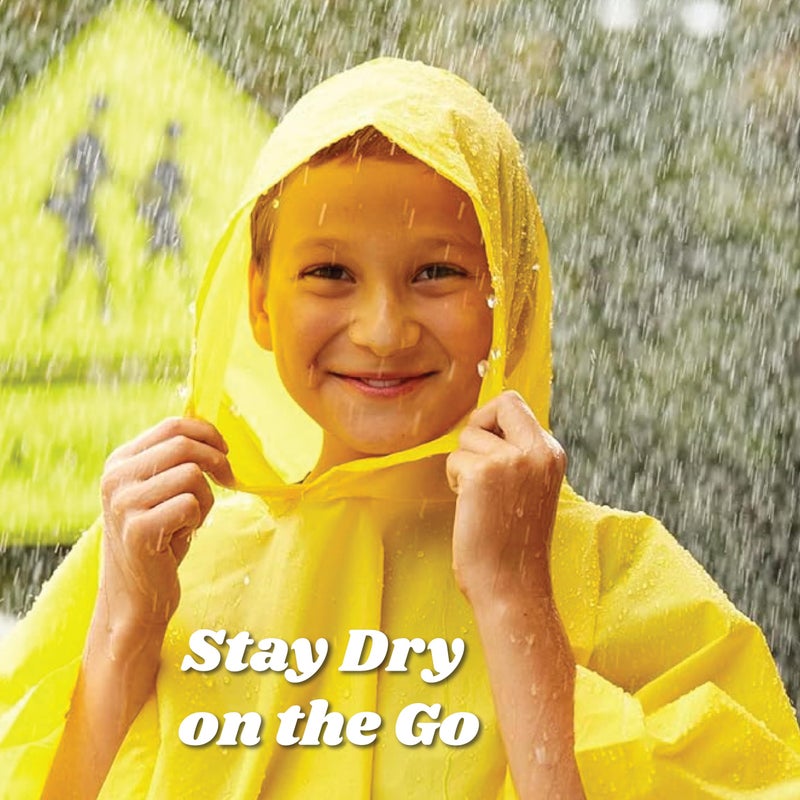 Totes Kids Rain Poncho Reusable, Compact & Travel-Friendly, Pullover Hood, Easy Snap, Lightweight, Clear - Image 3